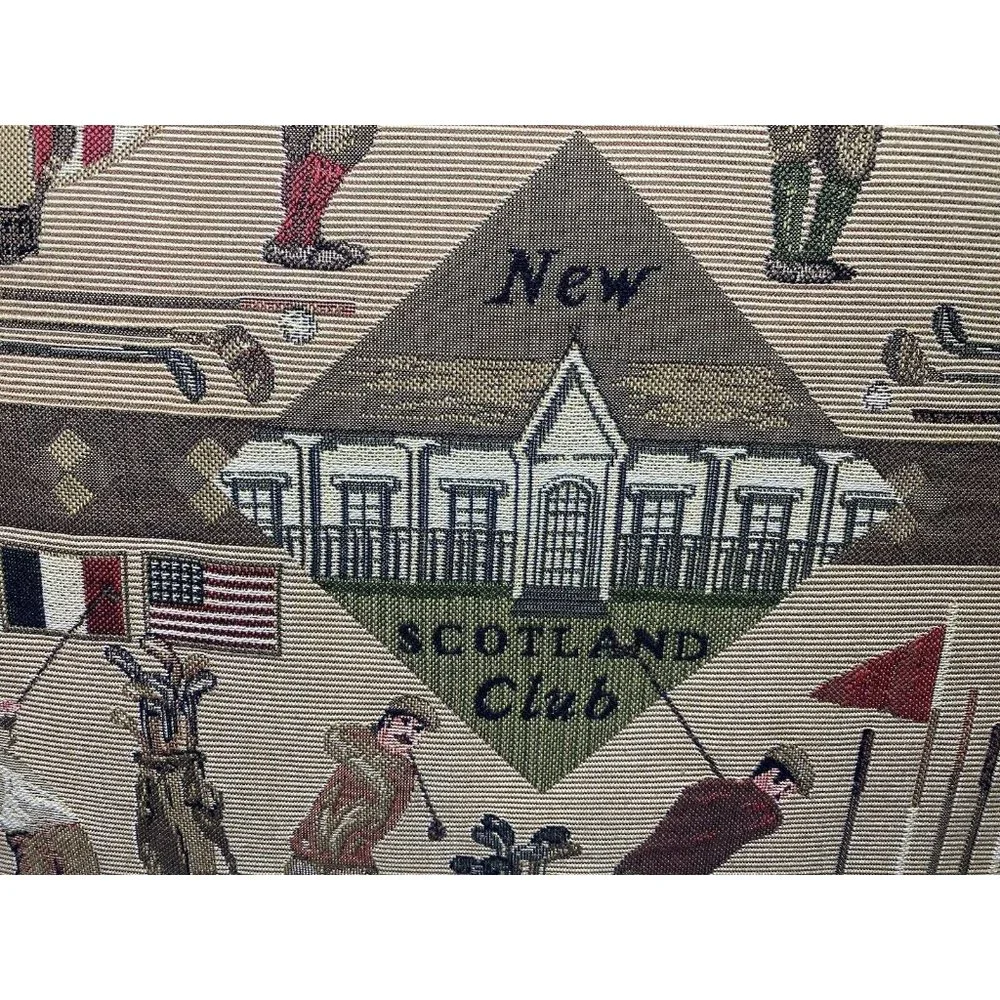 Vtg Golf Pillows decorative embroidered Eximious Of London New Scotland Club
